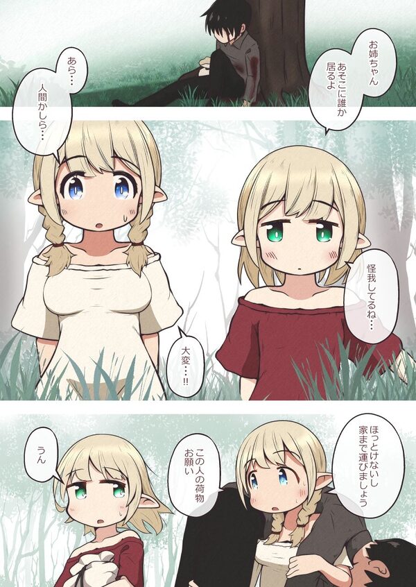 エルフの姉妹に助けられた冒険者が性奴●にされるお話 画像1