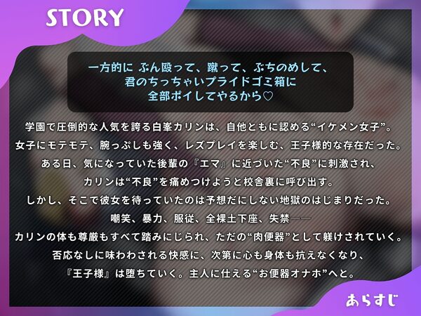 イキるイケメン女子が敗北して、最凶不良の下品な肉便器になるまで〜完堕ち敗北でチン媚びオナホ化♪ご主人様専用のドスケベ便器へ躾けられて〜【ドS向け/KU100】 画像1