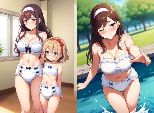 お漏らし母娘、羞恥のオムツモデルデビュー 画像9