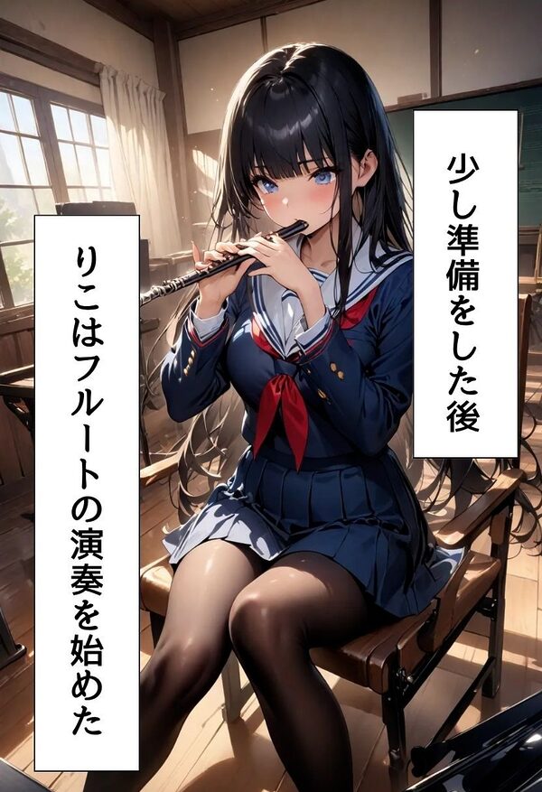 巨乳同級生に黒タイツで足コキしてもらった話 画像4