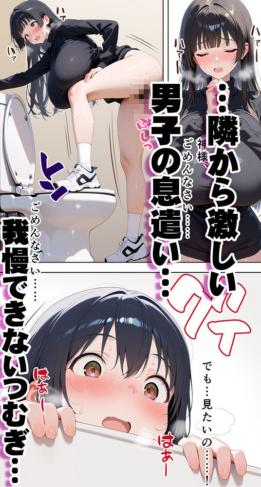 すけべ過ぎてシスターになるの諦めた私...大学の男子便所でオナってたら隣の個室もオナッててててっ...ひぃ思わずのぞいたら目が合って始まる...初恋? 画像5