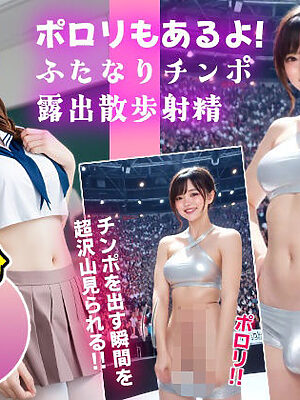【動画】ポロリもあるよ！ふたなりチンポ露出散歩射精【コメットパンチ】