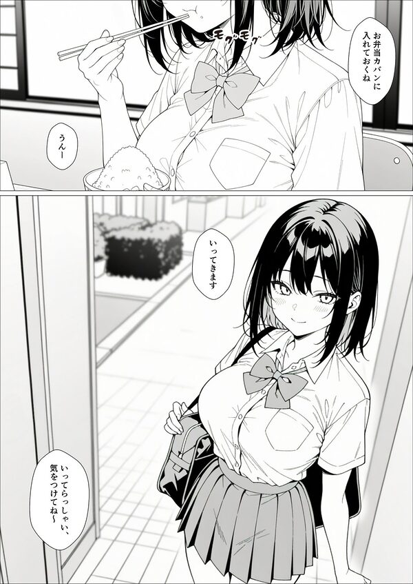 スタイル抜群な女子〇生、 真面目すぎて痴〇を拒めず毎朝ビクビク敏感絶頂→声出せないまま中出しされた話 画像2