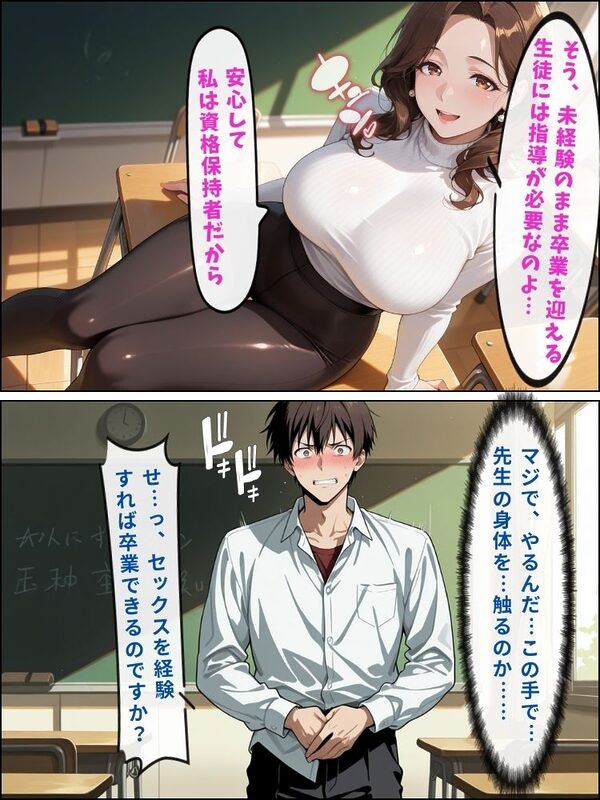 巨乳女教師が童貞生徒の中出し練習台にされる義務教育の闇【セリフ付き】 画像3