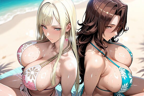ギ○&ス○ラギinビーチ 画像1