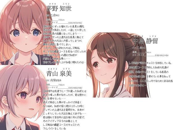 【TS百合】レズ風俗の百合鑑賞コースで同級生と初体験【KU100】 画像1
