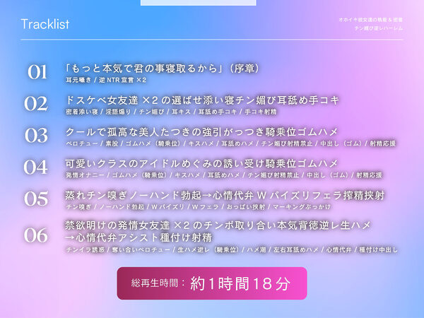 【逆NTR三角関係/ドスケベ差分イラスト】彼女と彼女の執着&密着チン媚び逆レハーレム〜ドスケベ女友達×2のチンポ取り合い子作り3P〜 画像6
