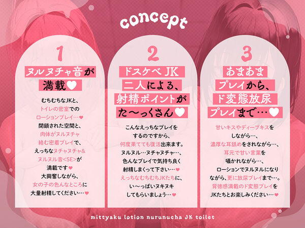 【ヌルヌル&ヌチャヌチャ音が満載】密着ローションヌルヌチャJKトイレ 画像1