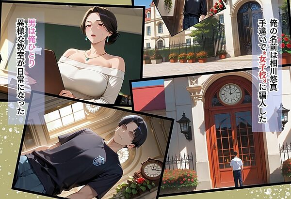 間違って女子校に入学したらムチムチ女子校生に毎日中出しを要求される学園生活〜青ツインテ&金髪ポニテ編〜 画像1