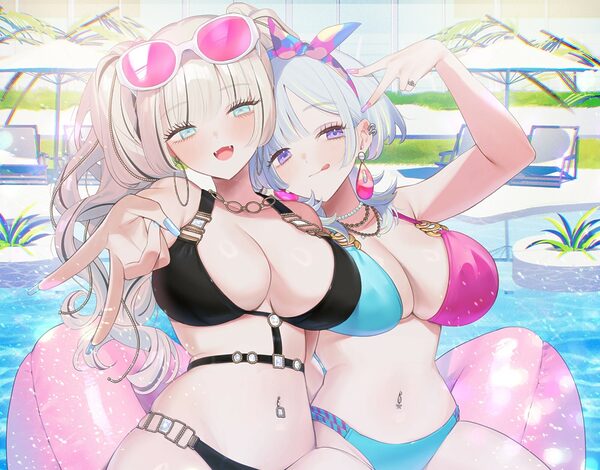 【KU100】夏乳ハーレムinマリンパレス！ デカパイ白ギャル逆ナンセックス♪ 画像8