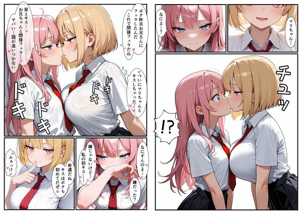 妹×妹の親友×俺  甘々3P 画像2