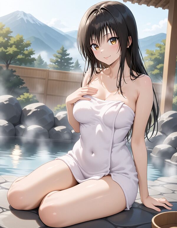 露天風呂でキモ男達に襲われた少女 画像1