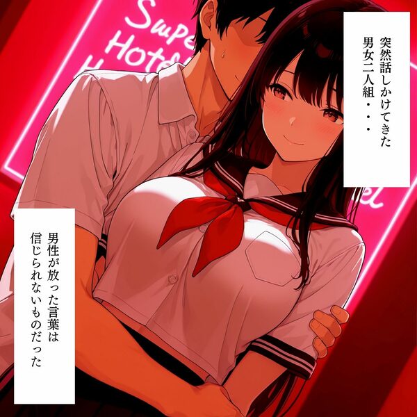 女子校生×寝取らせ〜通行人の俺に彼女を寝取らせるクズ彼氏〜 画像1