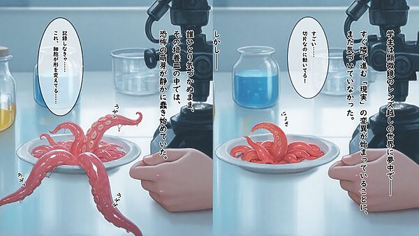 異形の生物に触手で拘束されたまま全身の性感帯を同時に嬲られて何回イってもやめてもらえない女の子 画像2