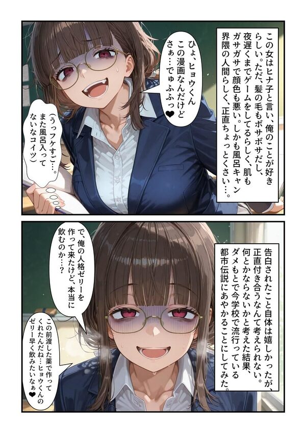 【乗っ取り】告白してきた女に合意で自分の人格ゼリーを飲ませてみた 画像1