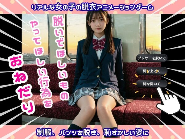 【実写系Hゲーム】視姦電車 -J〇生脱ぎアプリ-【おさわりOK】 画像1