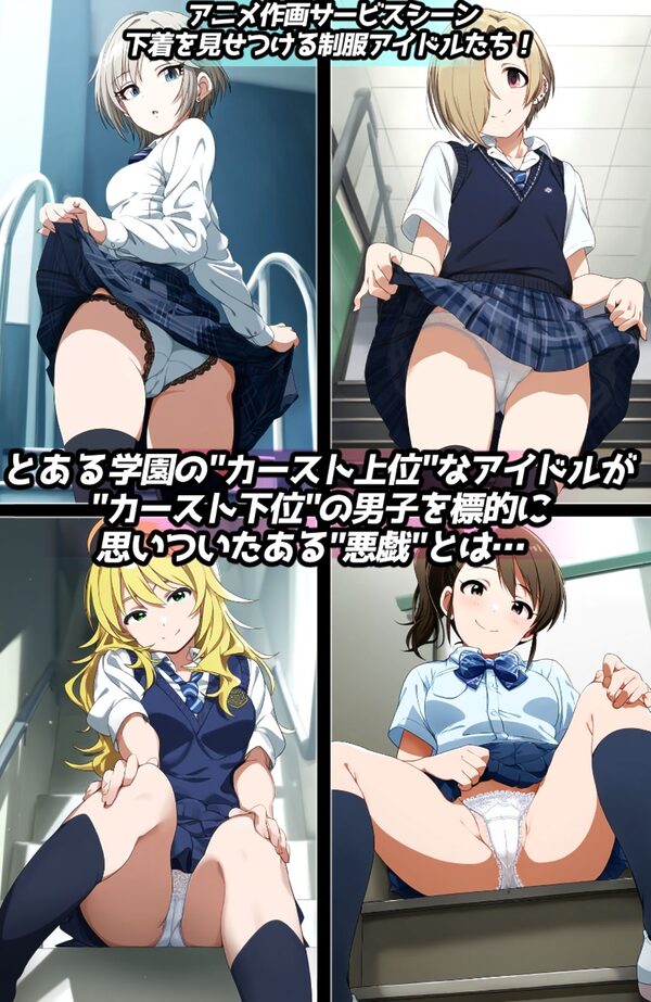 露出&下着見せつけフェチ特化 2010年代アニメ作画特集 下着を見せつけるアイドルたち -その3- 500枚を撮影- 画像1