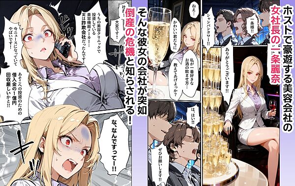 ホス狂い女社長、おち〇ぽ100本抜かないと出られない部屋、全員抜くまで帰れません! 画像1