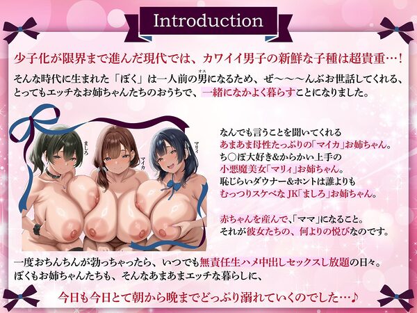 【おねしょた×全編孕ませ】孕ませ確定!お姉ちゃんママ〜ぼくの子種を常時媚び媚びおねだりドスケベお姉ちゃんたちとのあまあま子作り性活〜 画像2