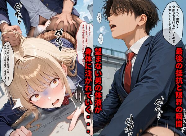 【セリフ付き画像集】純潔崩壊 前編  スクールカースト最上位の美少女が屋上で絶望に屈する日【お隣の天〇様 椎〇真昼】 画像8