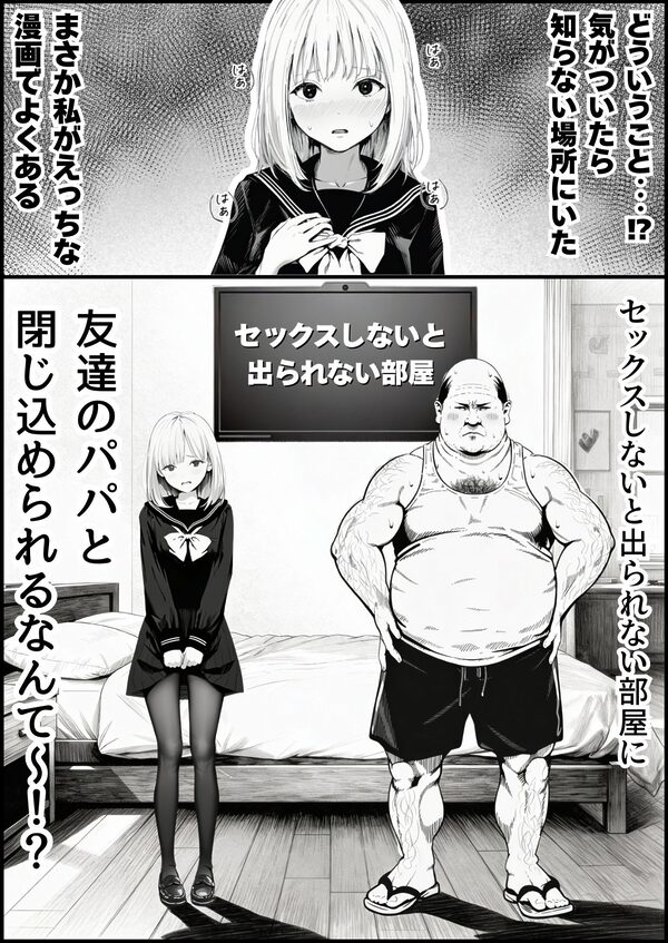 セックスしないと出られない部屋に親友のパパと閉じ込められたんですけど〜！？ 画像1