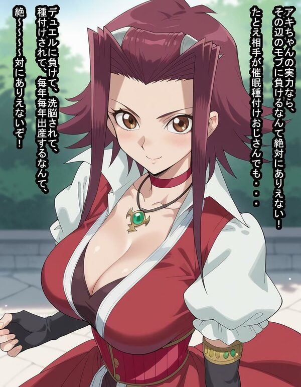 誇り高きデカパイデュエリストの十六○アキさんが種付けおじさんに即負けして脳みそも子宮も支配されてただの産む機械に成り下がる話 画像2