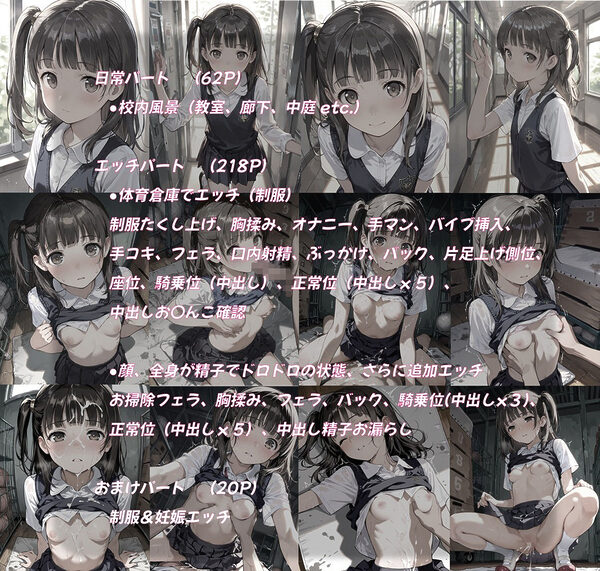 隣の席の小柄なアイドル級ロリ少女に、体育倉庫で膣内に何度も大量射精 妊娠確実プレイ 画像5