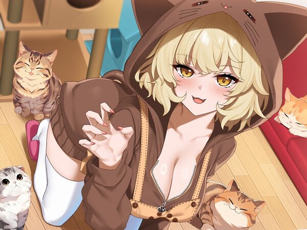 あざと可愛い猫カフェ店員のあまいちゃ中出しおねだり「おちんちんペロペロ気持ちいいかにゃ〜？（はーと）」 画像4