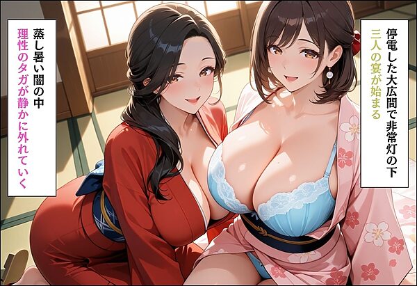 引っ越してきた田舎町がムチムチ熟女だらけだった話 〜女将と仲居の嵐の夜の秘密ご奉仕編〜 画像5