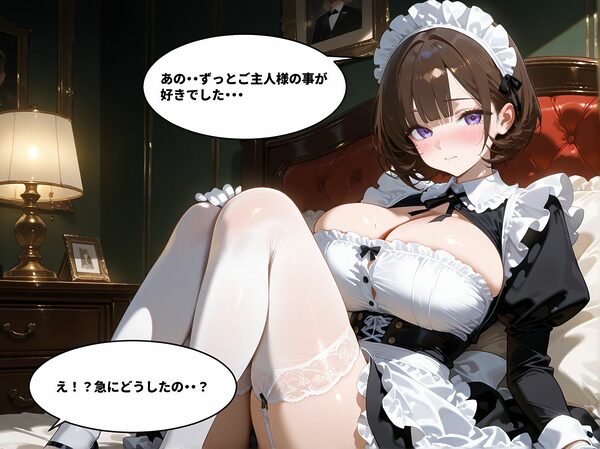 あまあまな巨乳メイドと一晩中ラブラブセックス 画像2