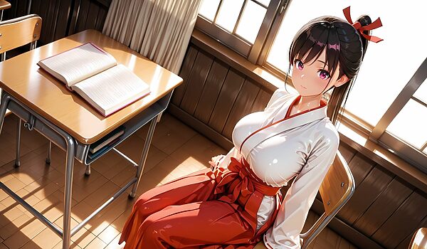 ［4K縦長の高画質］肉便女の巫女生徒 画像9