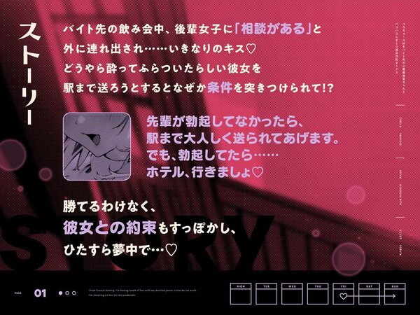 べろちゅ〜大好きバイト先の小悪魔後輩ちゃんとパコパコしまくり週末浮気セックス 画像1