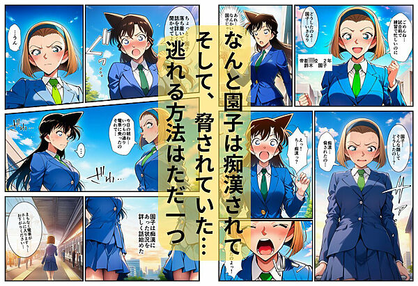 【痴●電車】制服の蘭姉ちゃんが脱がされてセックスする話 画像2