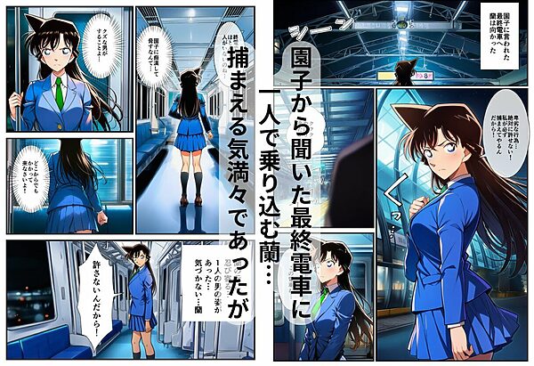 【痴●電車】制服の蘭姉ちゃんが脱がされてセックスする話 画像4