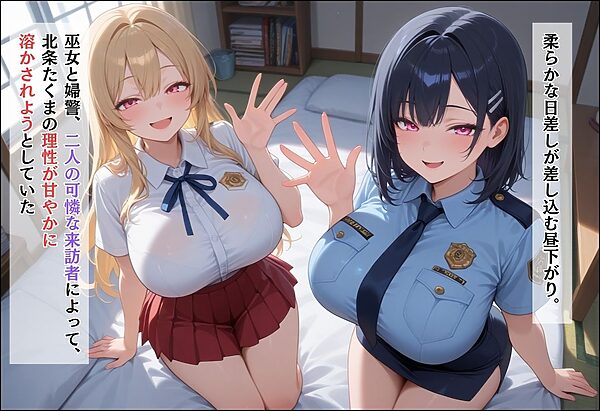 間違って女子校に入学したらムチムチ女子校生に毎日中出しを要求される学園生活〜巫女と婦警の純愛3P編 画像5