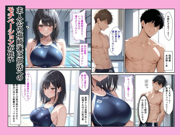 部員全員が狙っている水泳部キャプテンが更衣室でオナニーしてたのでそのまま生ハメセックスした話 画像1
