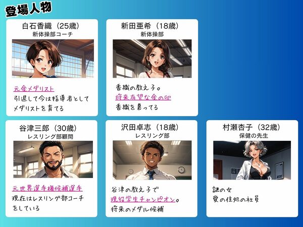 媚薬の海で溺れた妖精(新体操部)前編 〜教え子の前で牝堕ちした金メダリスト〜 画像1