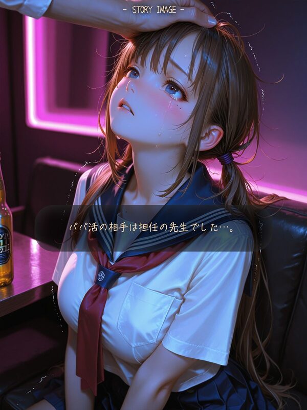 【静止画】担任の先生にパパ活がバレてラブホで脅迫セックス！【動画】 画像1