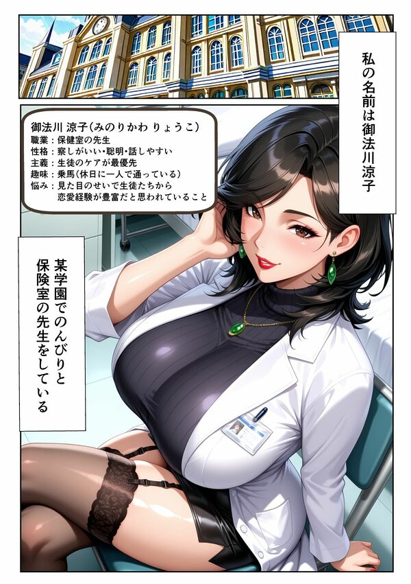 極上エロボディ先生を催●アプリで常識改変して自分専用のオナホにする話 〜御法川涼子先生編〜 画像1